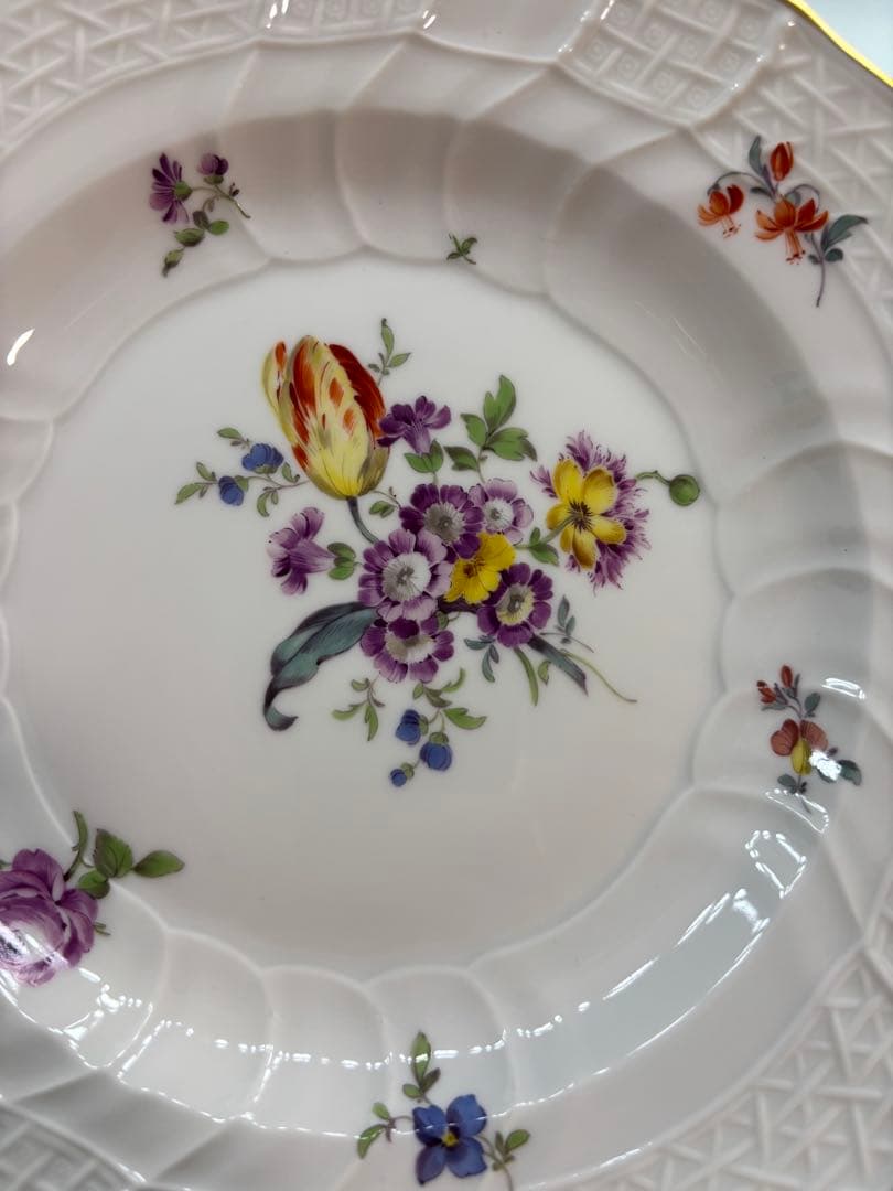 ポプラさま専用マイセン　アンティークディナープレート　19cm