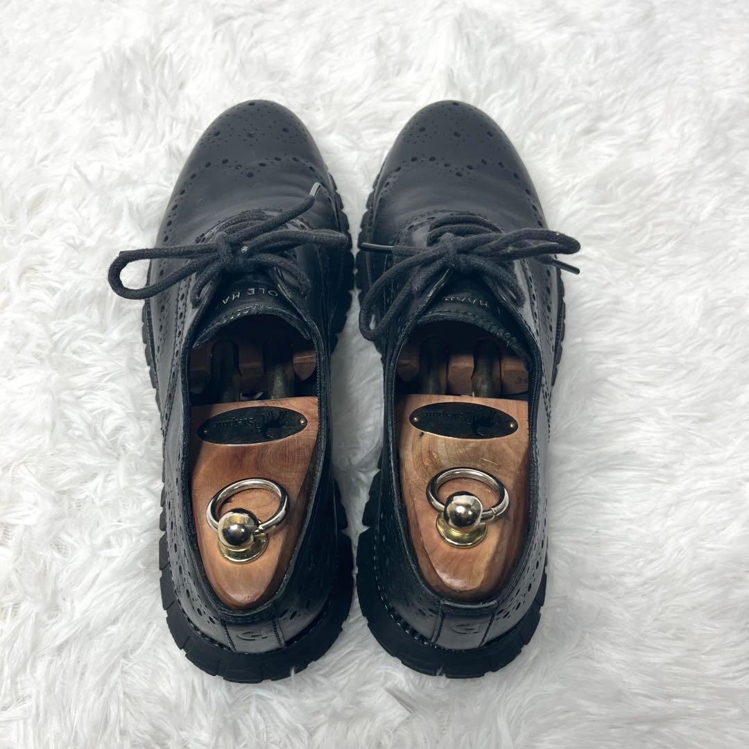 【美品】 コールハーン ゼログランド ウイングチップ シューズ 25.5cm 黒