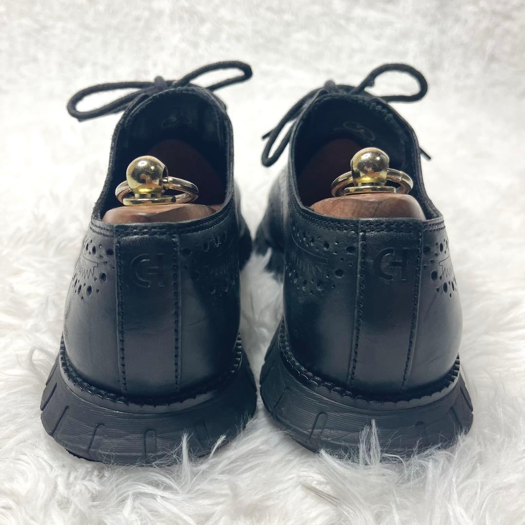 【美品】 コールハーン ゼログランド ウイングチップ シューズ 25.5cm 黒