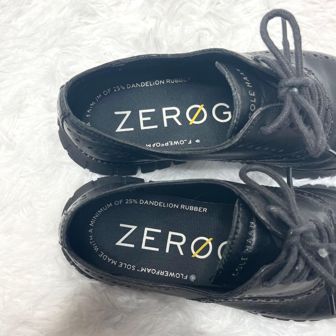 【美品】 コールハーン ゼログランド ウイングチップ シューズ 25.5cm 黒