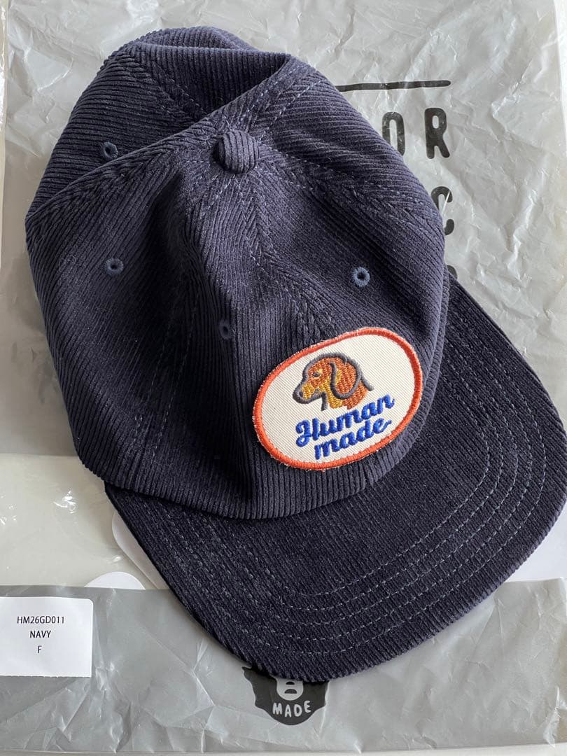 【美品】HUMAN MADE 6PANEL CORDUROY CAPネイビー