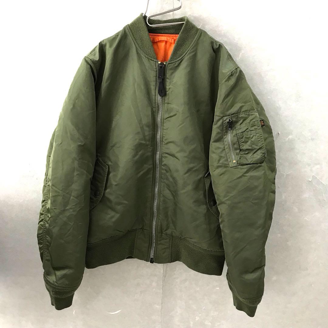 ALPHA MA-1 フライトジャケット 中綿 丈短 カーキ XL