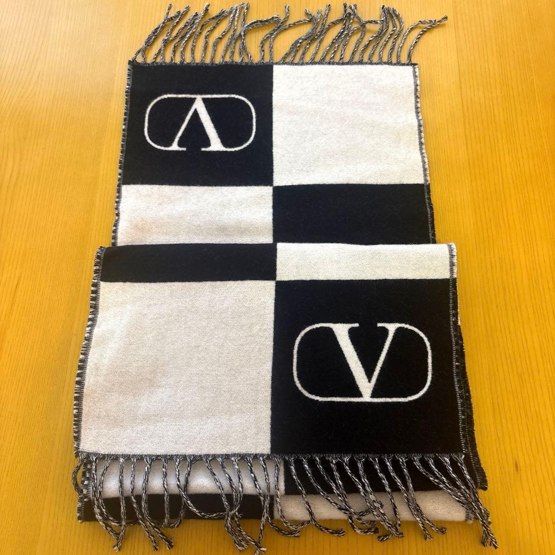 VALENTINO チェック柄マフラー 180cm x 30cm