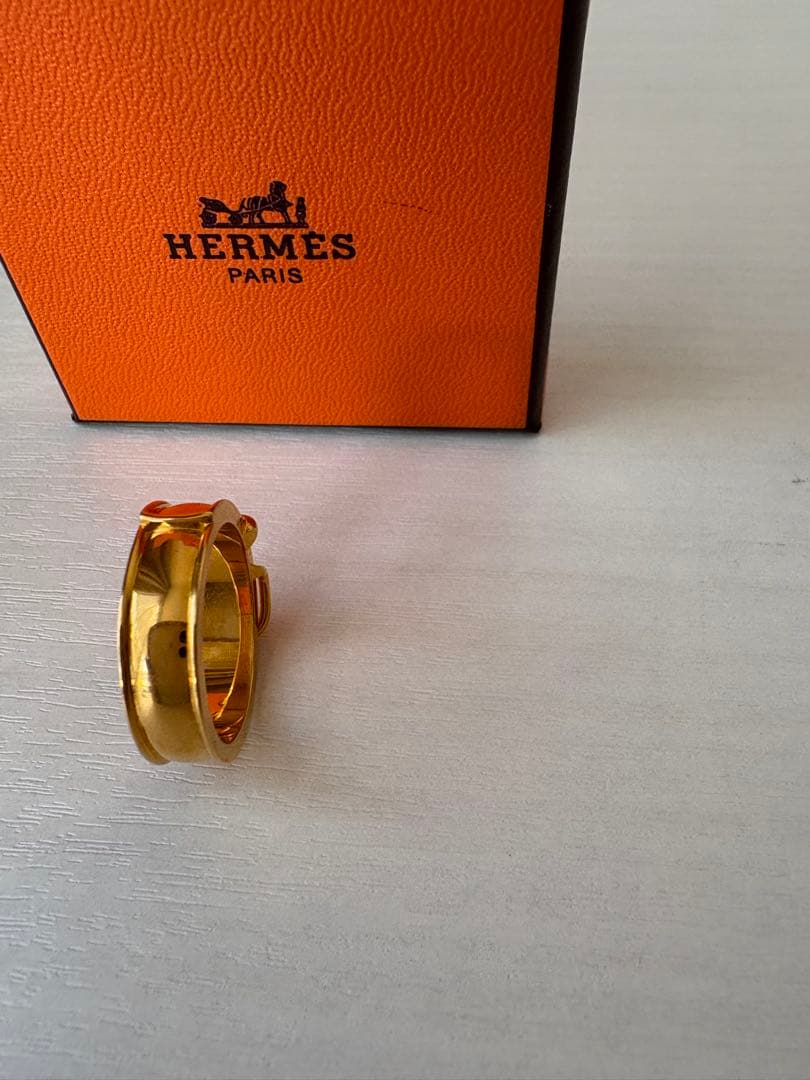 エルメス HERMES ベルトモチーフ スカーフリング ゴールド