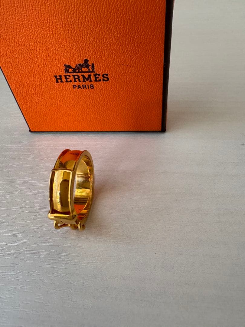 エルメス HERMES ベルトモチーフ スカーフリング ゴールド