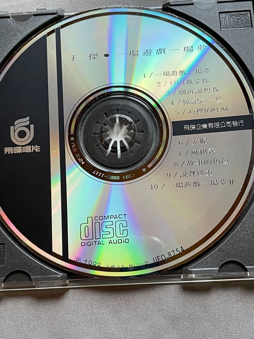 王傑/一場遊戲一場夢/飛碟唱片 1988年発売UFO-8754盤面美品