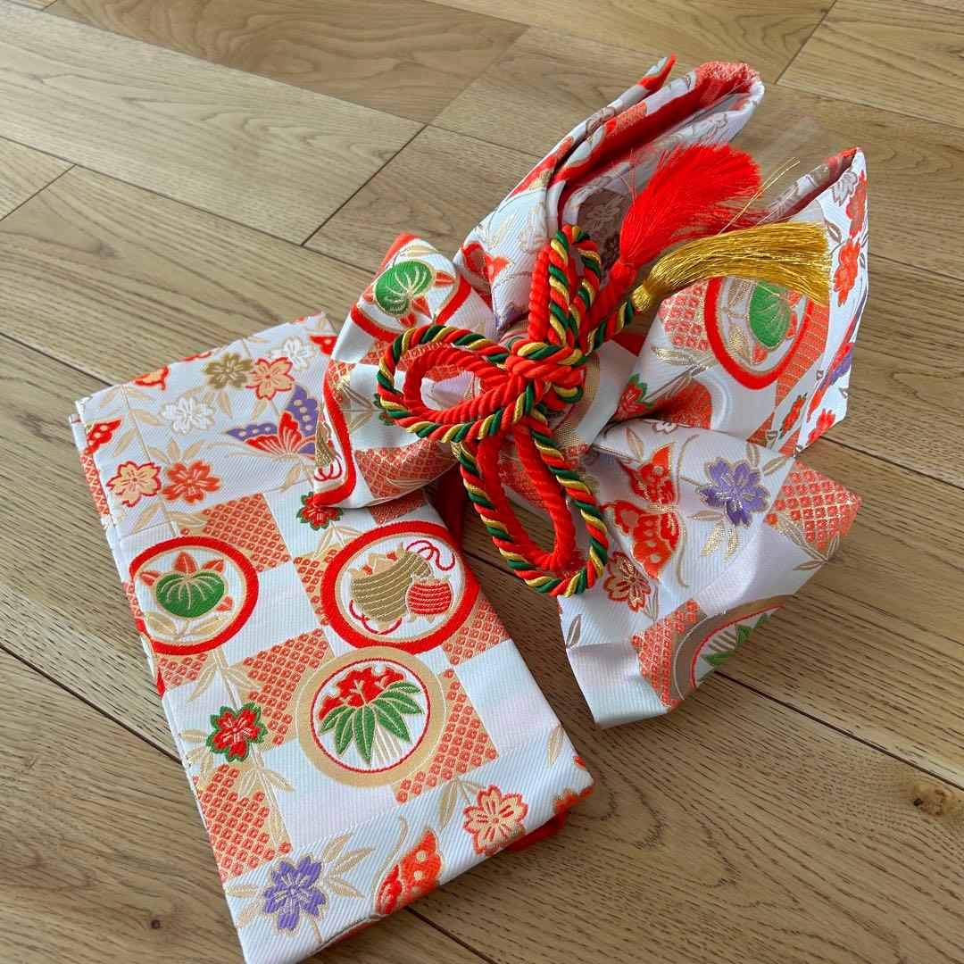 正絹　七五三 女の子7歳着物・帯セット　黒　レトロ　アンティーク