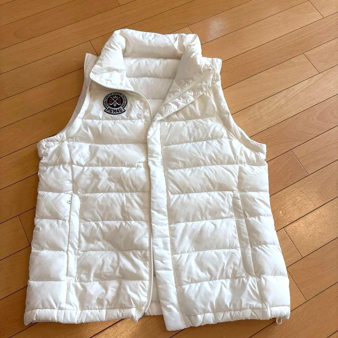 パーリーゲイツ　ダウンジャケット　ツーウェイ　白　メンズ　エルサイズ（5）