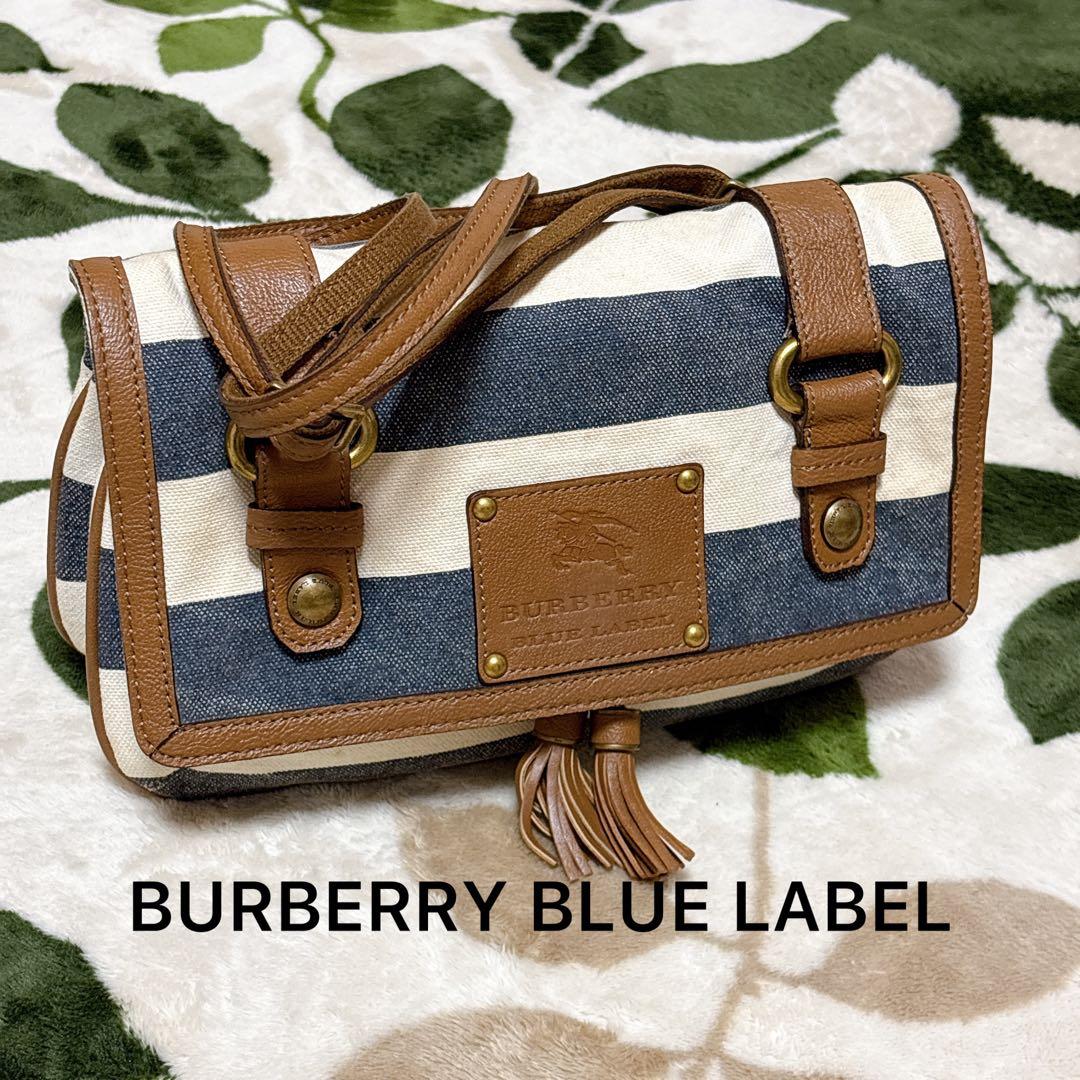 バーバリーブルーレーベル キャンバス ショルダーバッグ