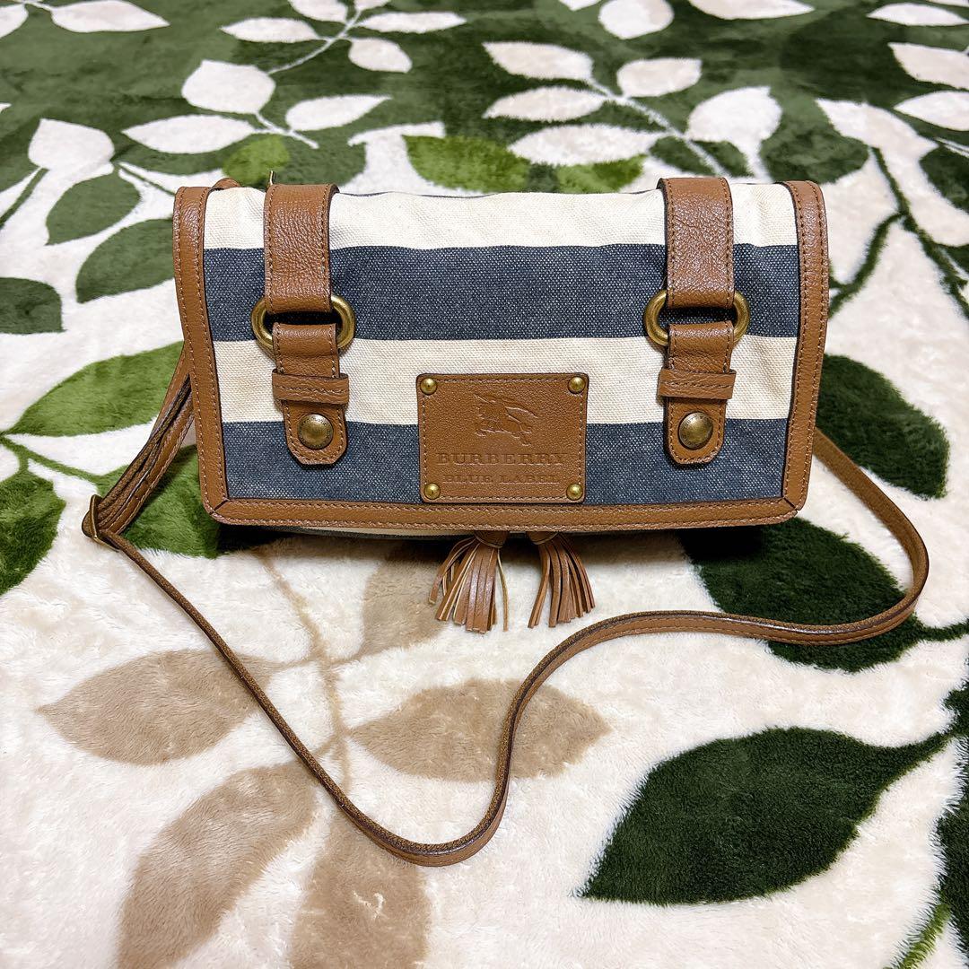 バーバリーブルーレーベル キャンバス ショルダーバッグ