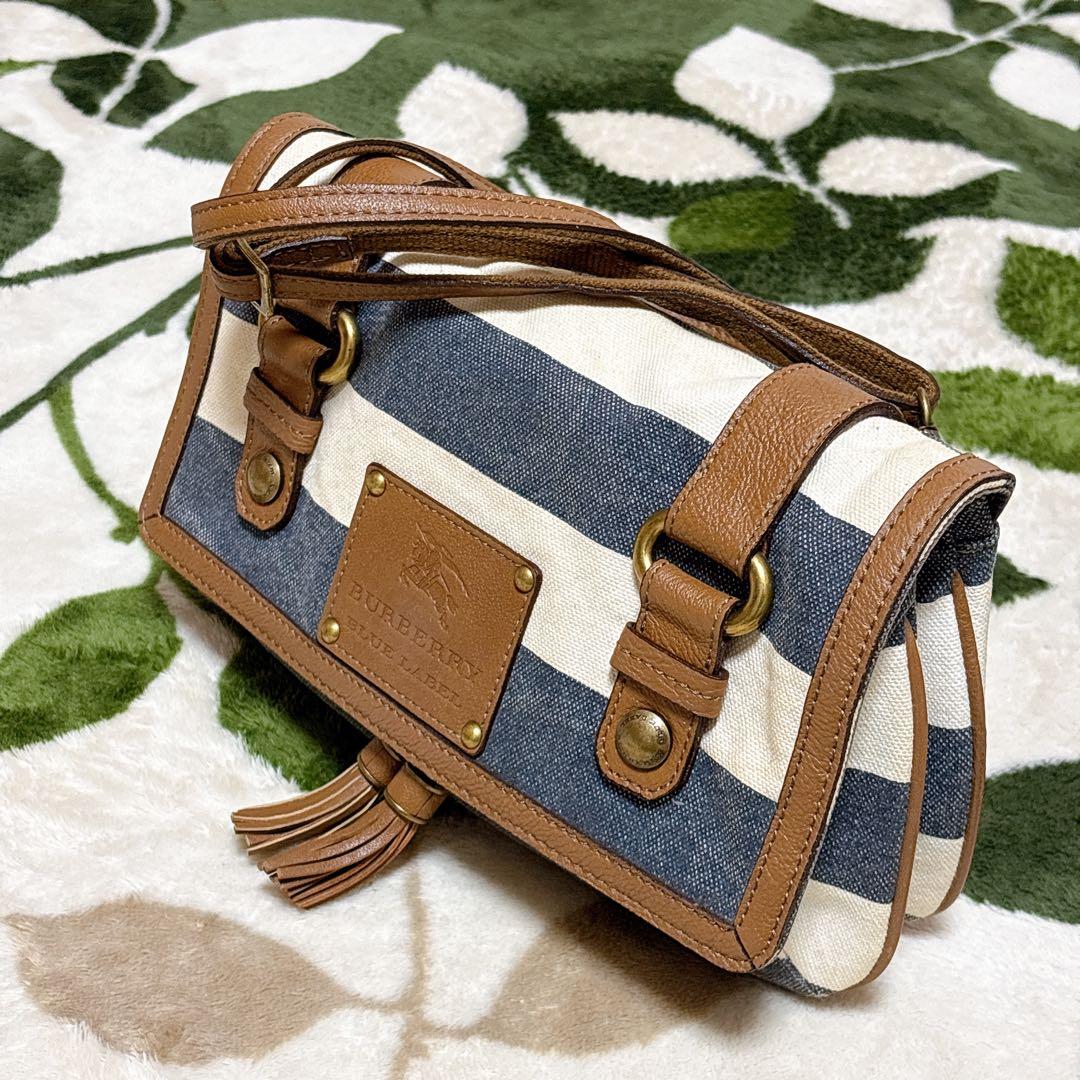バーバリーブルーレーベル キャンバス ショルダーバッグ