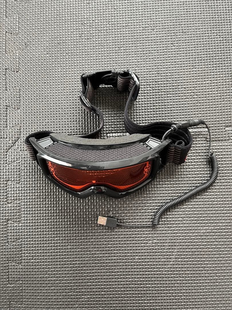 SWANS バッテリー電熱線付きゴーグルです。USB オレンジレンズゴーグル