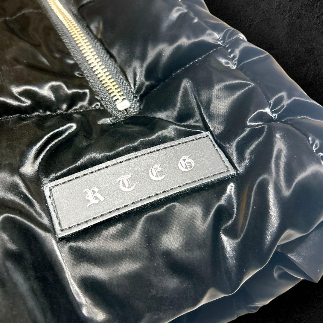 本日限定価格‼️adamsJUGGLER ダウンベスト 黒 光沢 人気 刺繍ロゴ