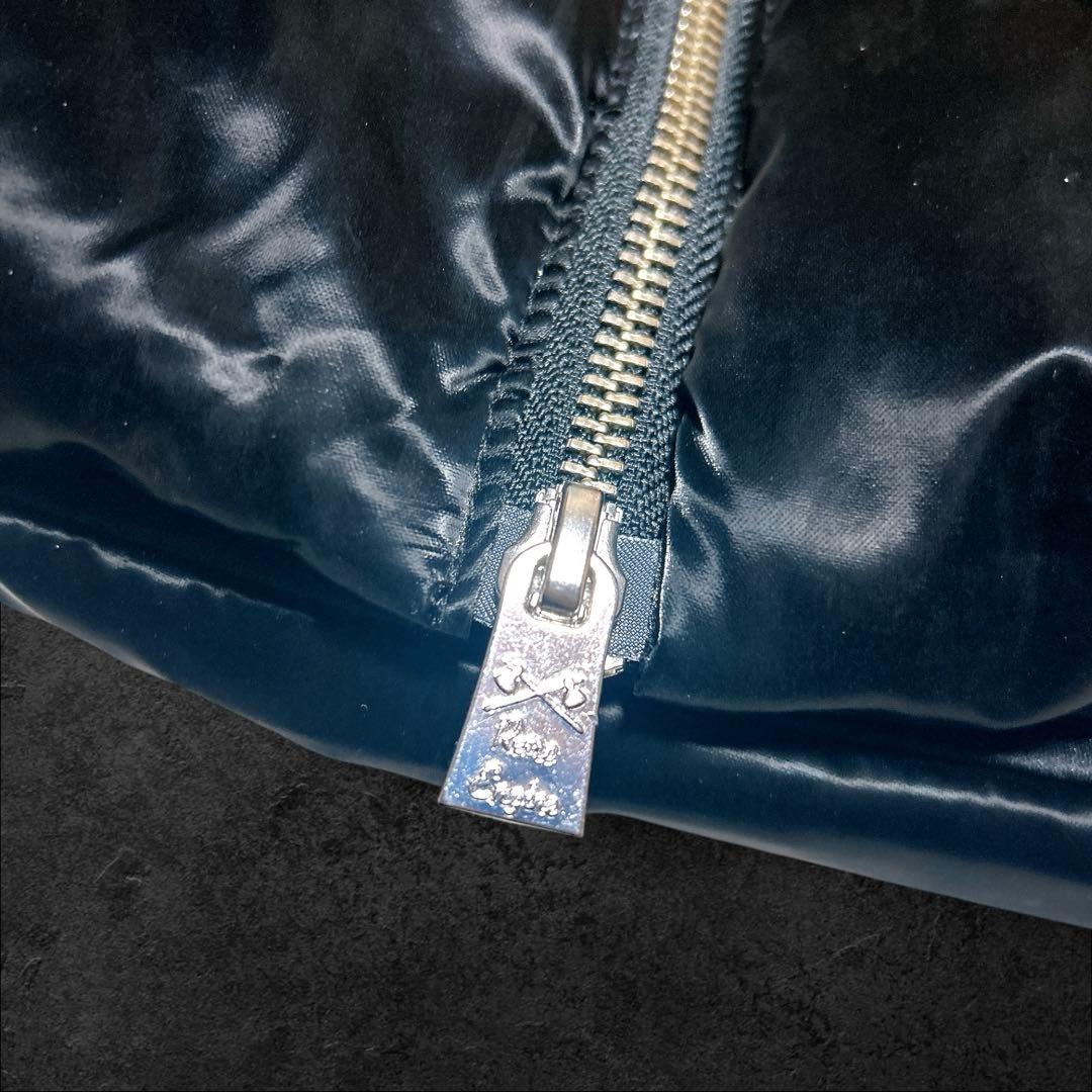 本日限定価格‼️adamsJUGGLER ダウンベスト 黒 光沢 人気 刺繍ロゴ