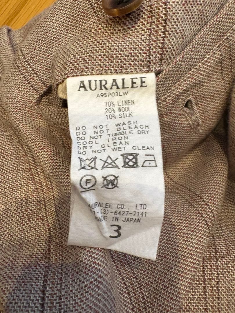 パンツ AURALE LINEN WOOL SILK SHARK SKIN SLACKS