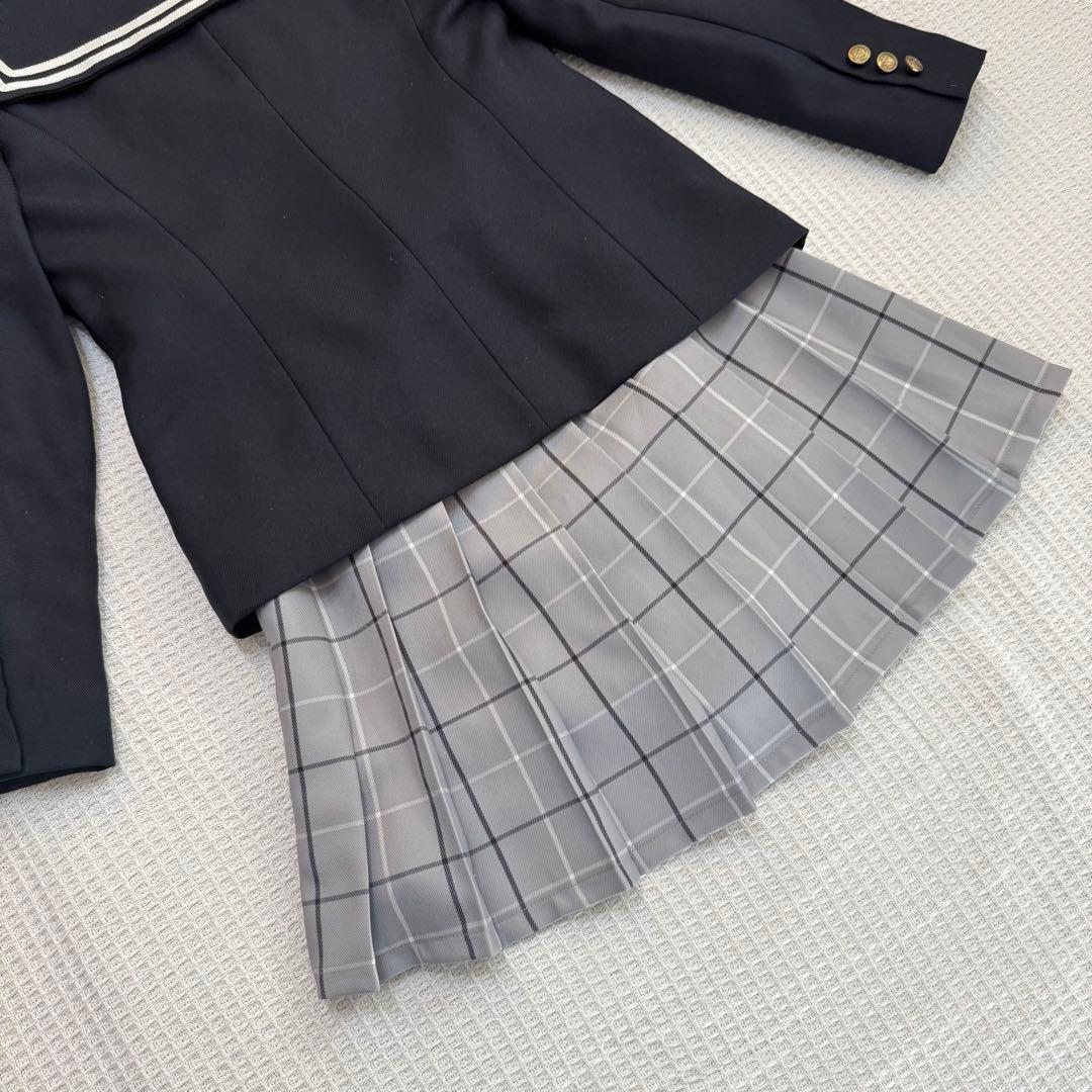 レピピアルマリオ 卒服 セーラー襟 金ボタン ダブル S ネイビー×グレー