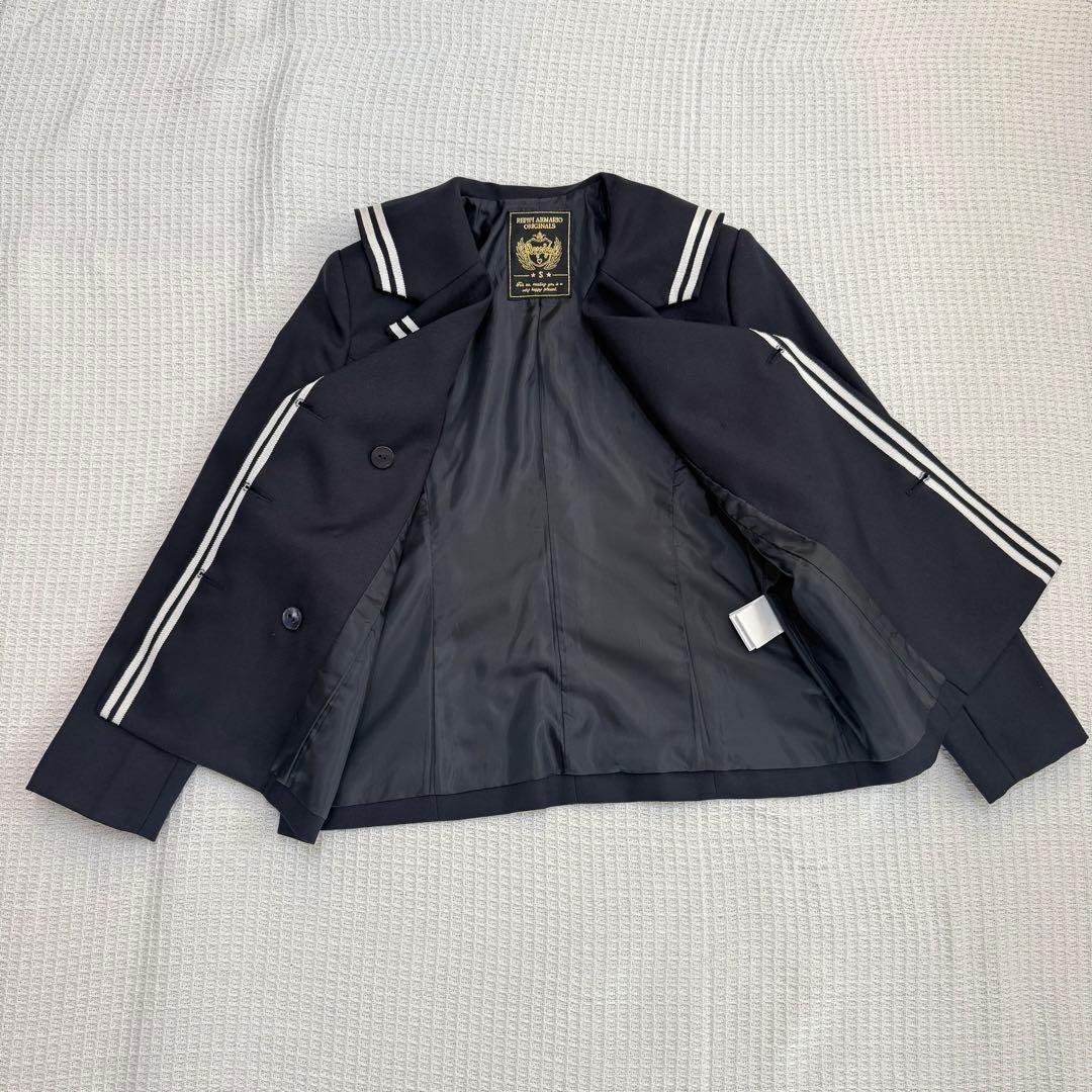 レピピアルマリオ 卒服 セーラー襟 金ボタン ダブル S ネイビー×グレー