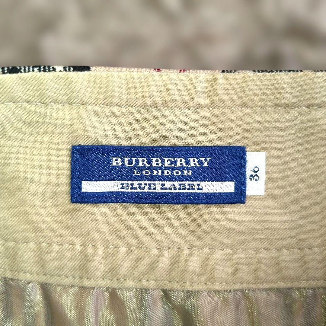 ✨美品 バーバリーブルーレーベル ノバチェック プリーツスカート ベージュ 36
