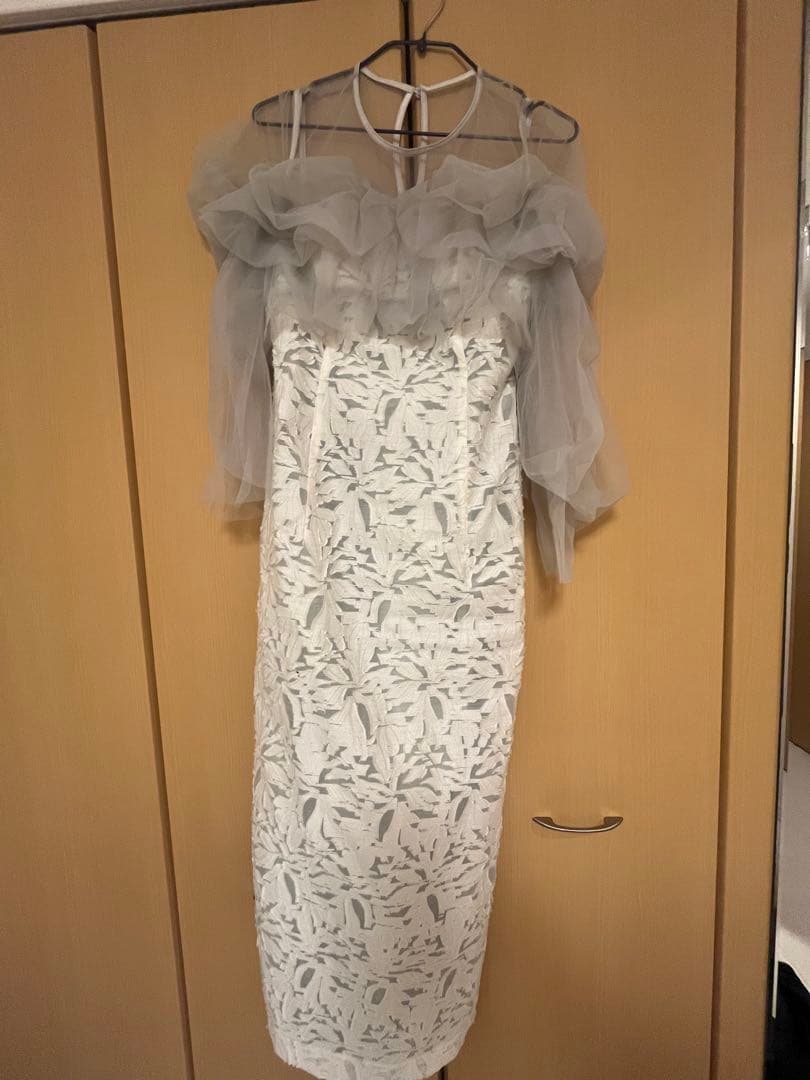 LADYボリュームチュールジャガードドレス