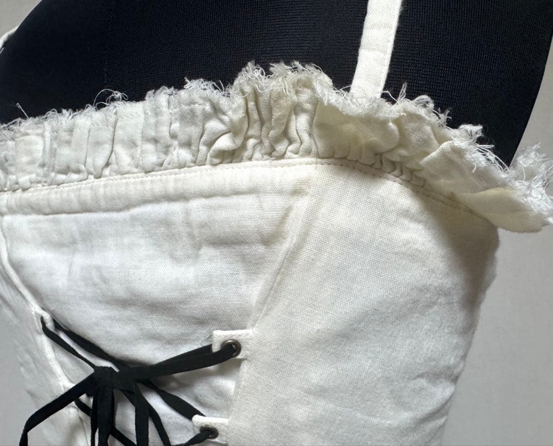 Na+H ガーター付きガーゼビスチェ キャミソール ホワイト 白