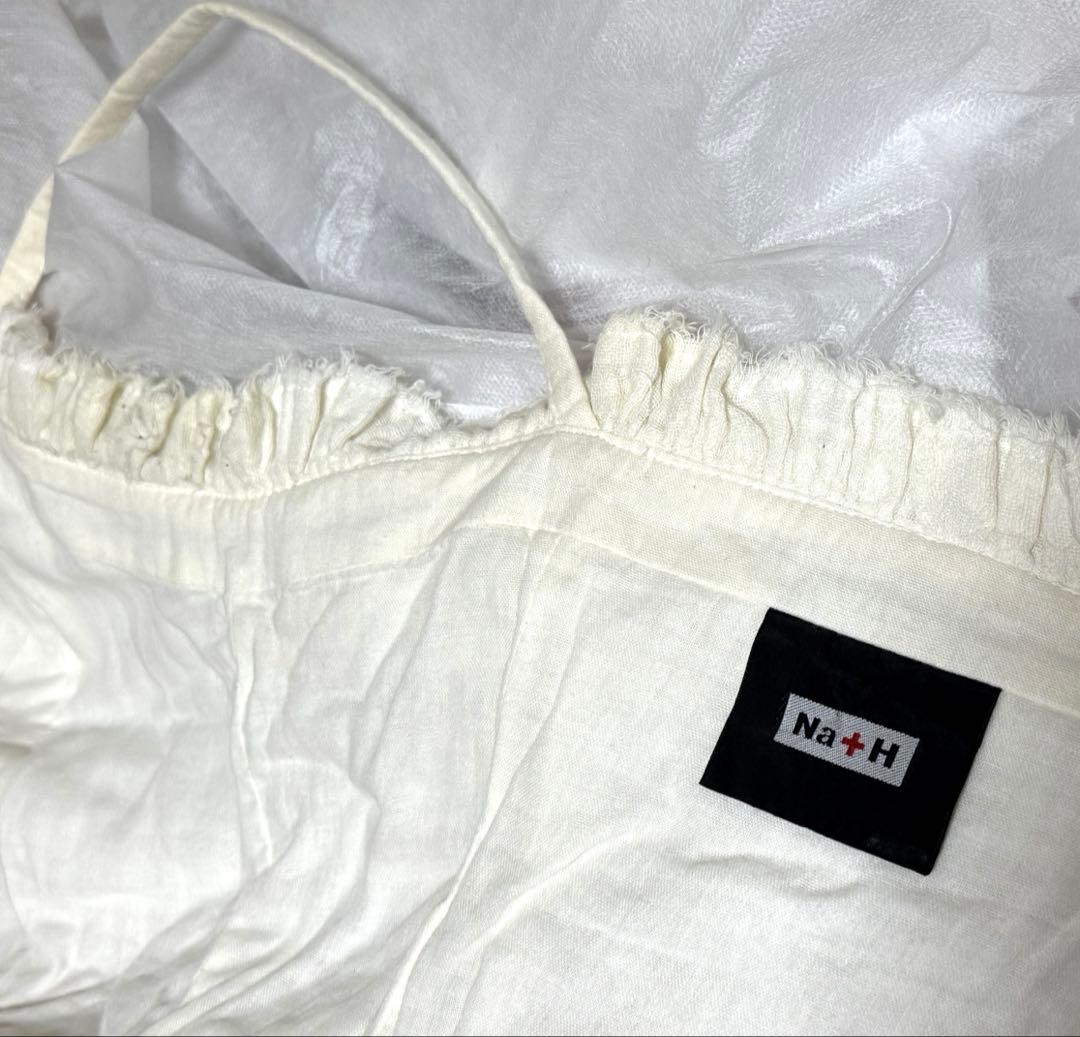 Na+H ガーター付きガーゼビスチェ キャミソール ホワイト 白