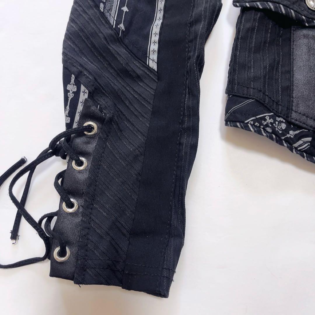 美品OZZ Croce オッズオン ストレッチテーラードジャケット スカル黒