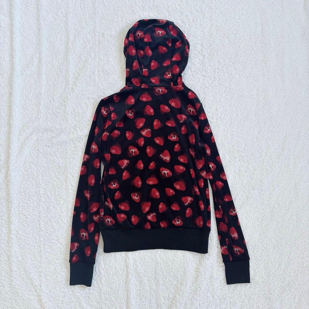 【新品未使用タグ付き】ヒステリックグラマー スカルベリー総柄 ベロアパーカー