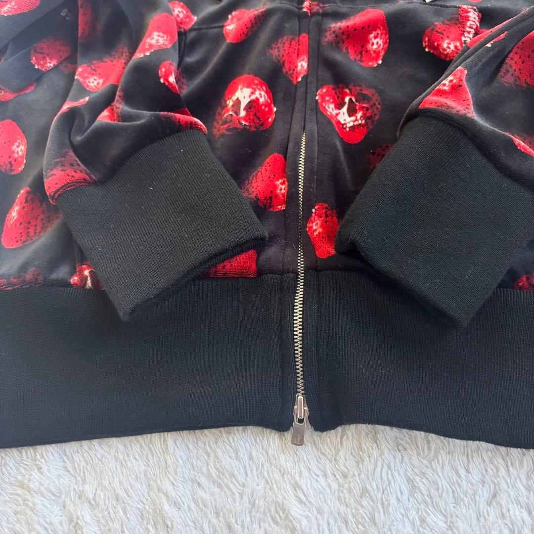 【新品未使用タグ付き】ヒステリックグラマー スカルベリー総柄 ベロアパーカー
