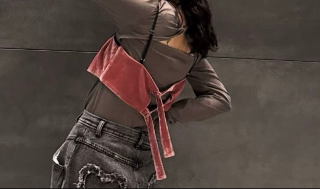 トップス Ameri VELOUR BRA SET CUT TOP