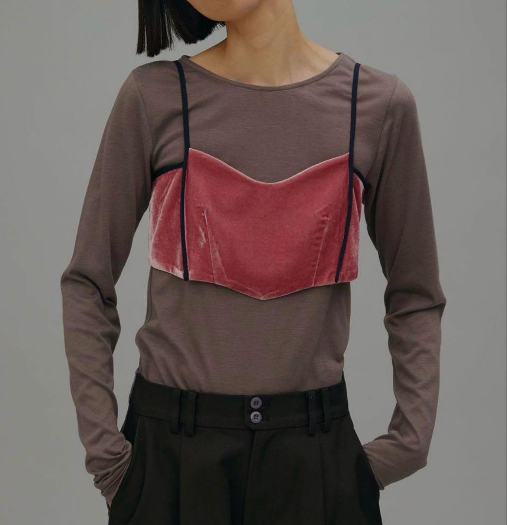 トップス Ameri VELOUR BRA SET CUT TOP