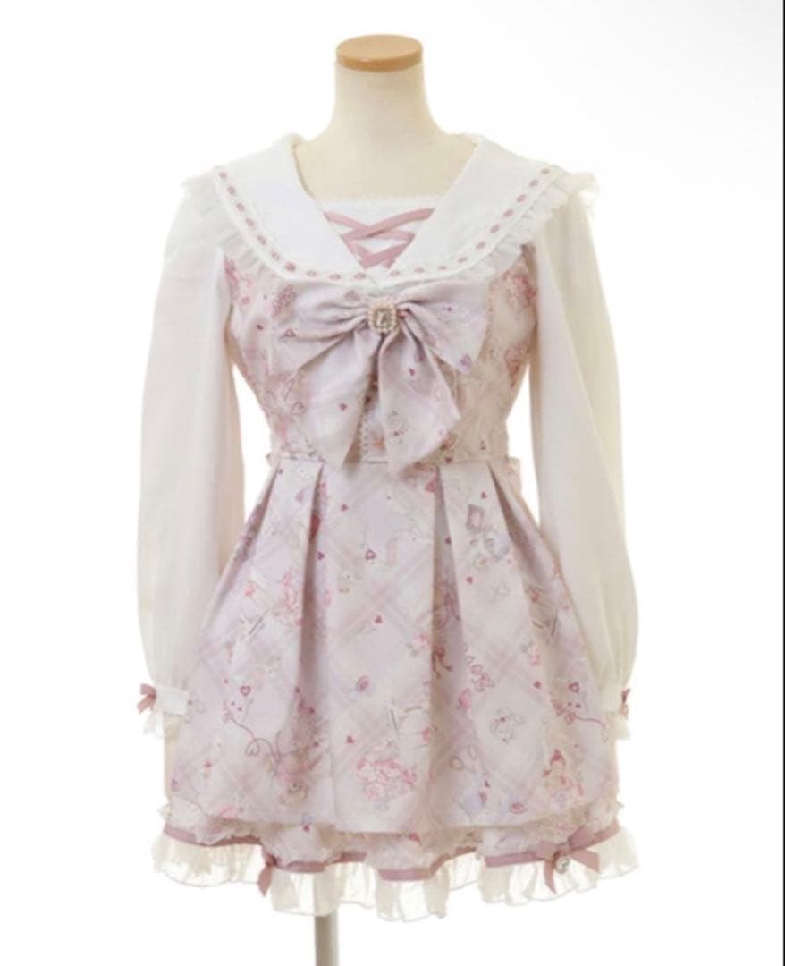 LIZLISA Sewing Bear柄セットアップ セットアップ ピンク