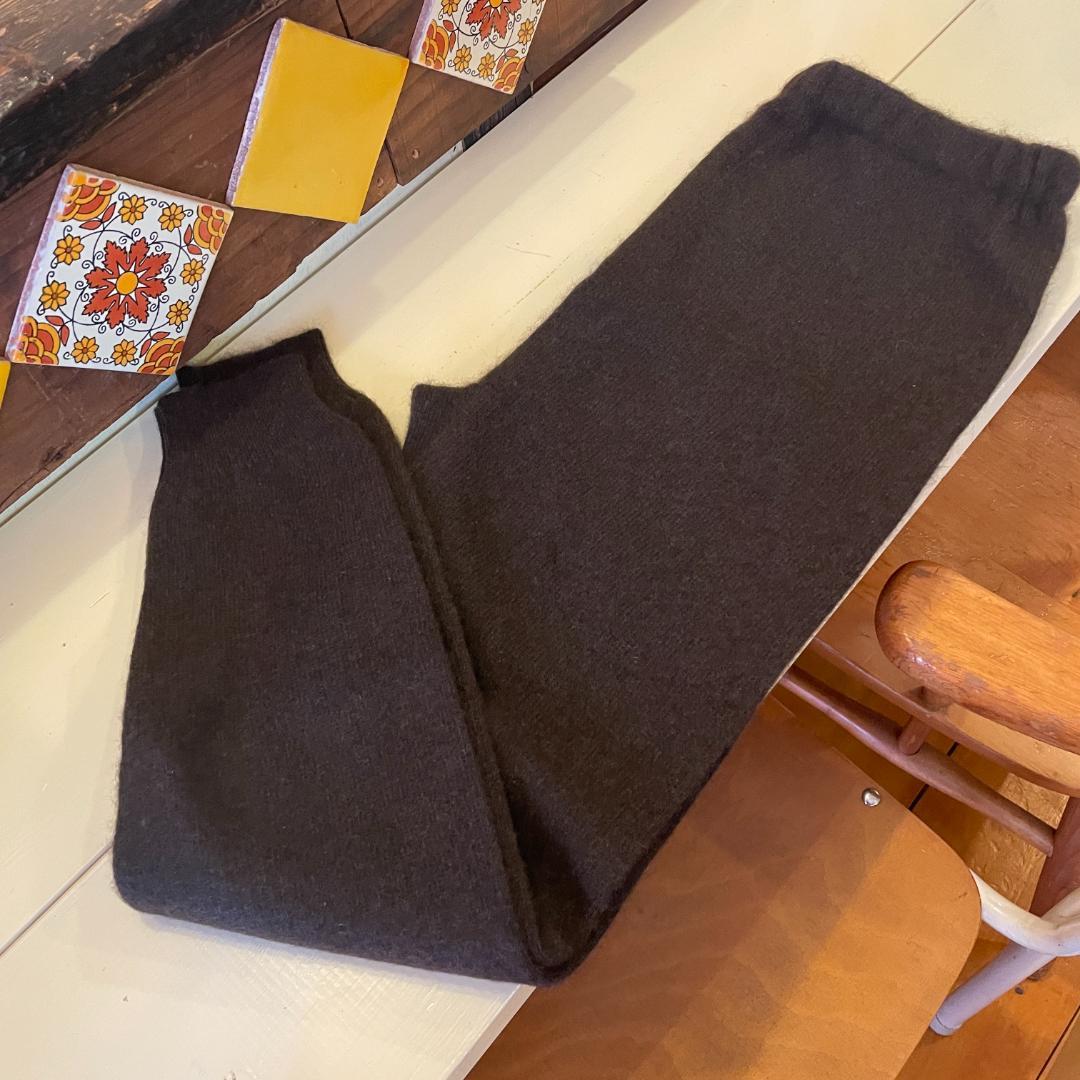 ヤクナチュラルウールレギンスダークブラウン　XL