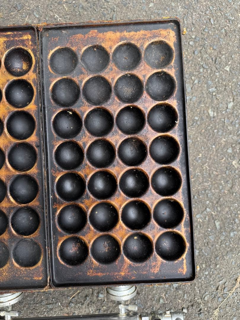 ガス式たこ焼き器 4×28穴用 プロパン(LPガス) 銅板　＋鉄板おまけサビあり