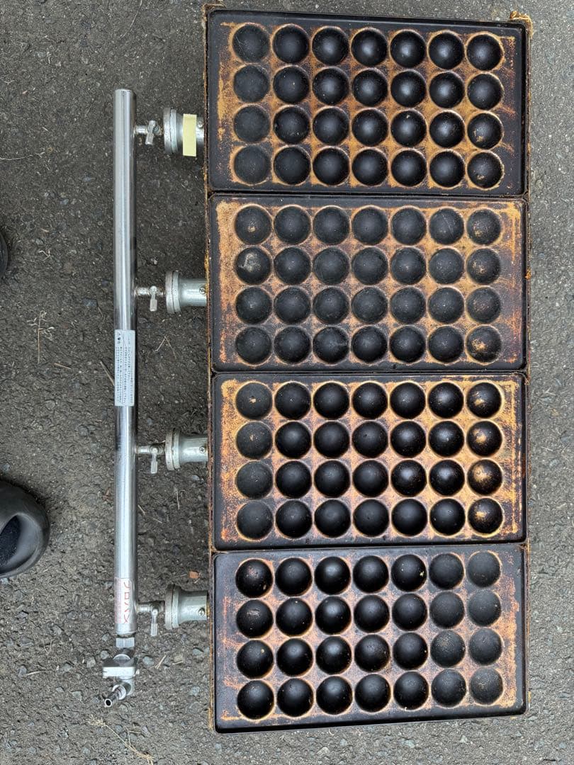 ガス式たこ焼き器 4×28穴用 プロパン(LPガス) 銅板　＋鉄板おまけサビあり