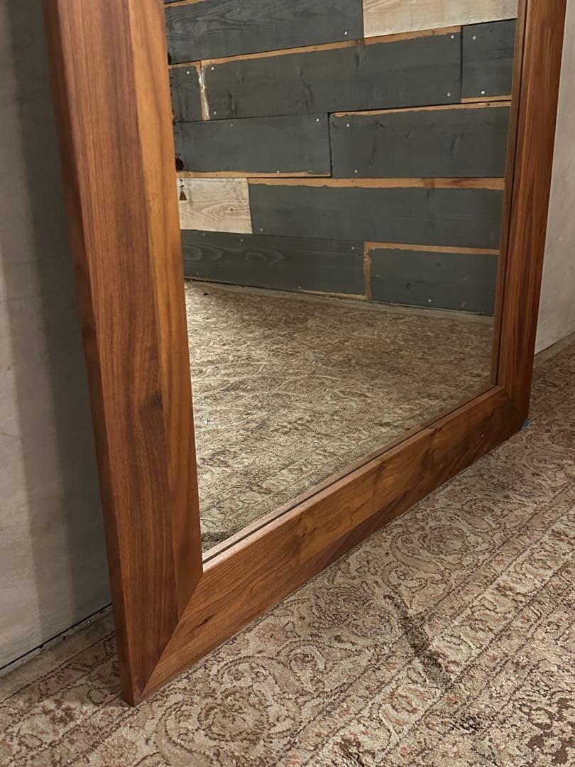 【Momo】鏡　姿見　ミラー　ウォルナット　立て掛け　大きい　格安