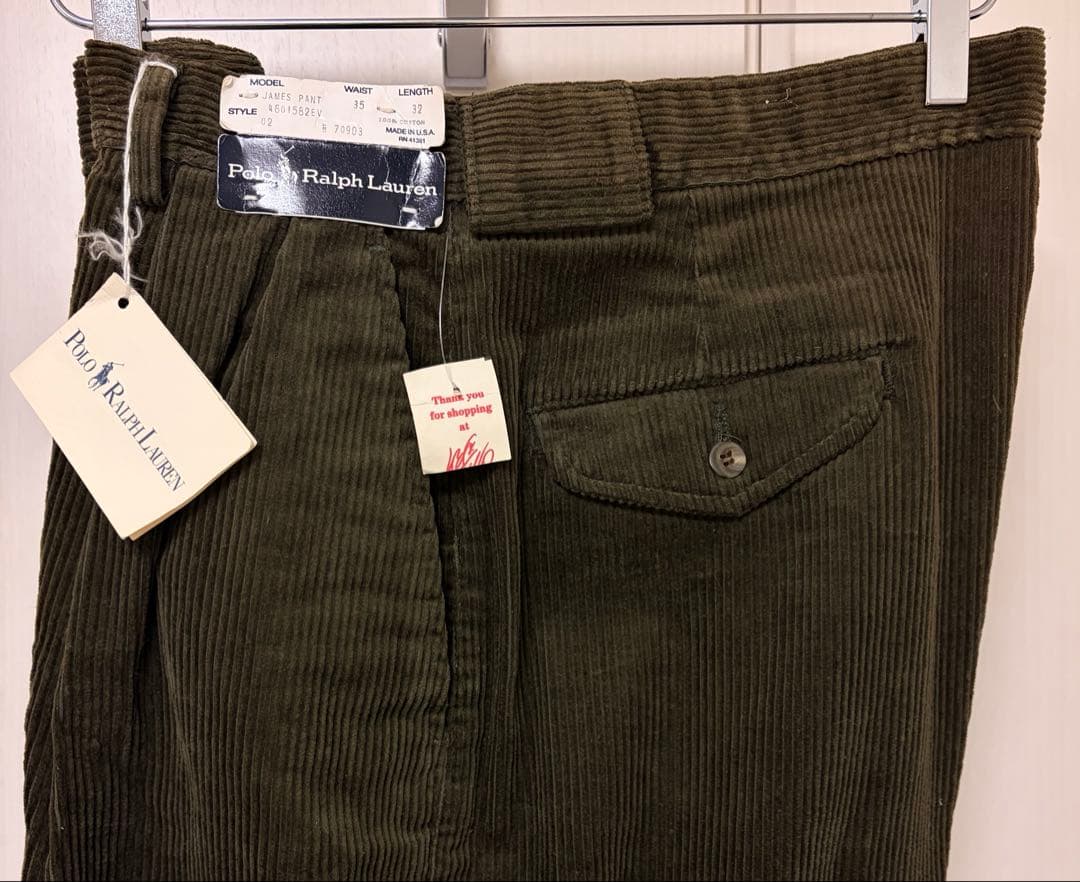 80s ラルフローレン デッドストック 太畝 コーデュロイ パンツ USA製