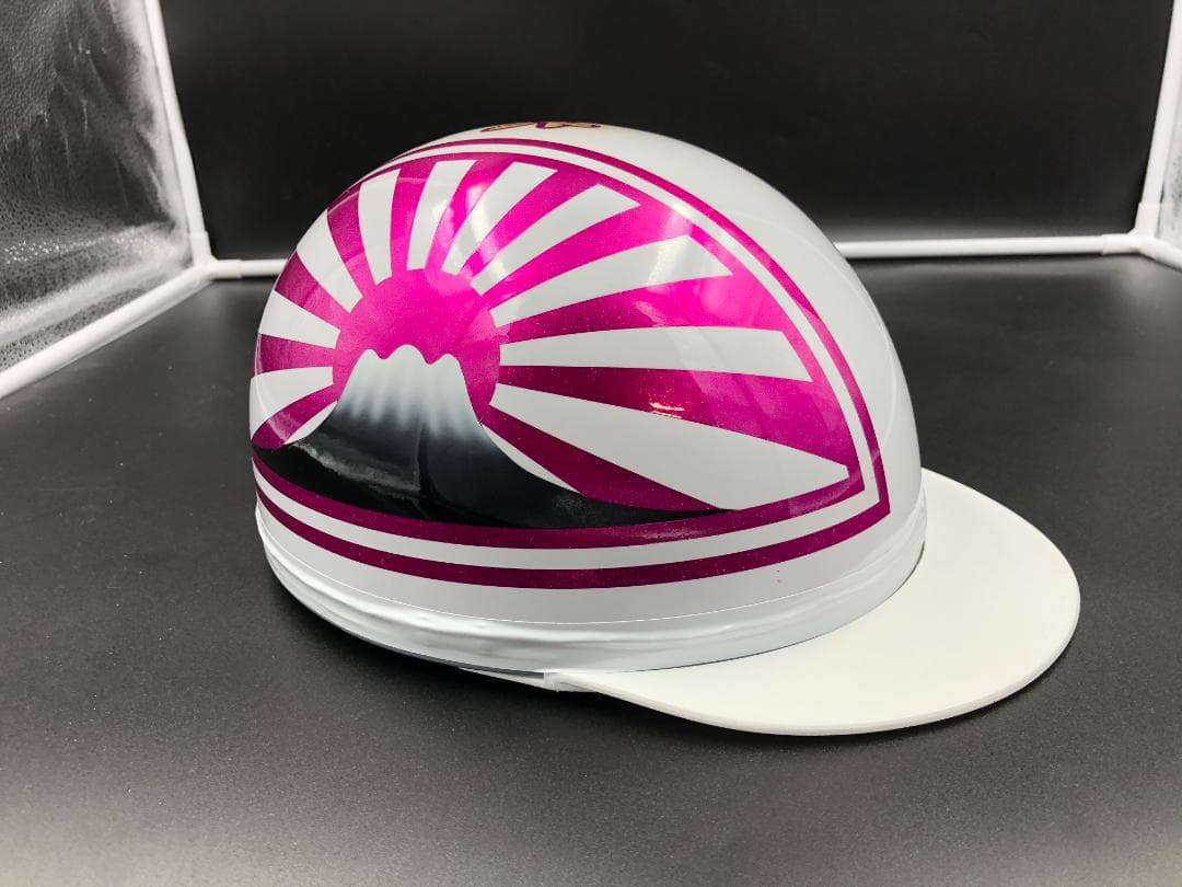 コルク半　カスタム　富士日章　マジック　ホワイトピンク　ラメ　文字あり