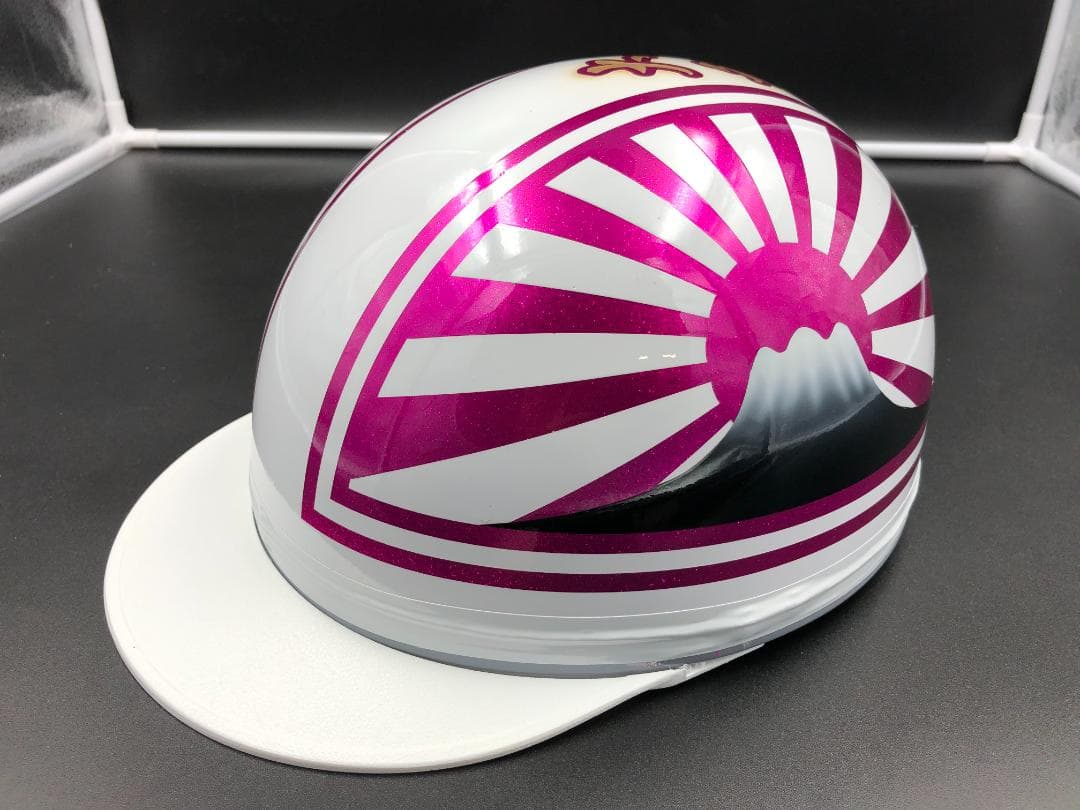 コルク半　カスタム　富士日章　マジック　ホワイトピンク　ラメ　文字あり