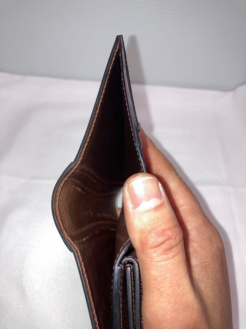 万双 ダブルホーウィン センターカバー二つ折り財布 Horween ブラウン