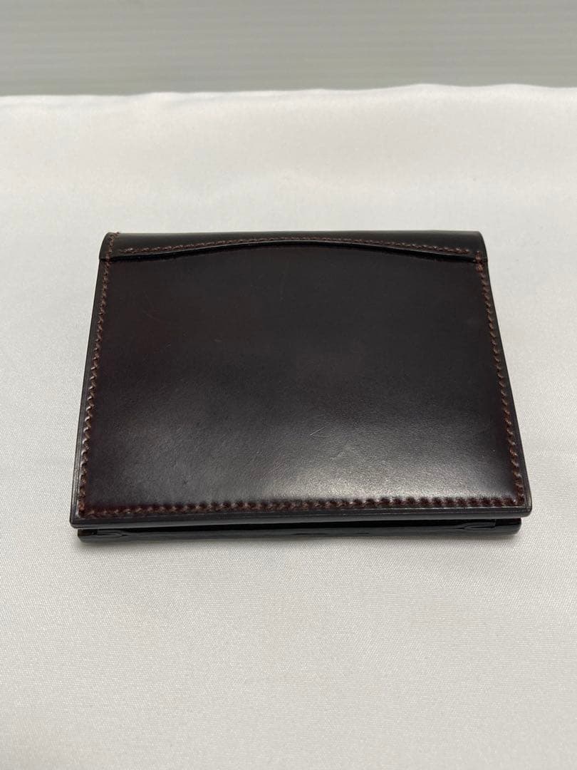 万双 ダブルホーウィン センターカバー二つ折り財布 Horween ブラウン