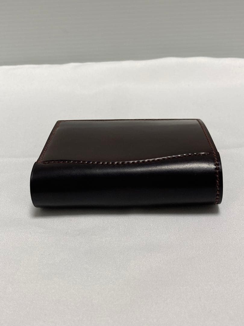 万双 ダブルホーウィン センターカバー二つ折り財布 Horween ブラウン