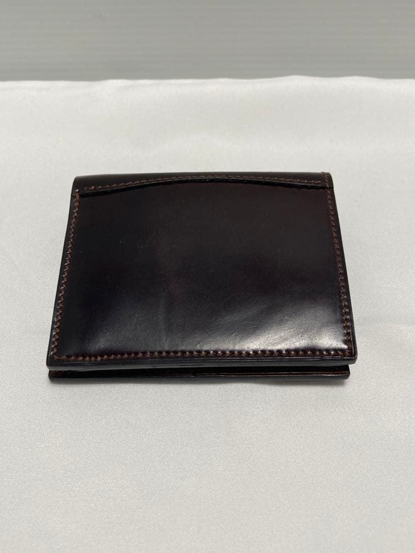 万双 ダブルホーウィン センターカバー二つ折り財布 Horween ブラウン