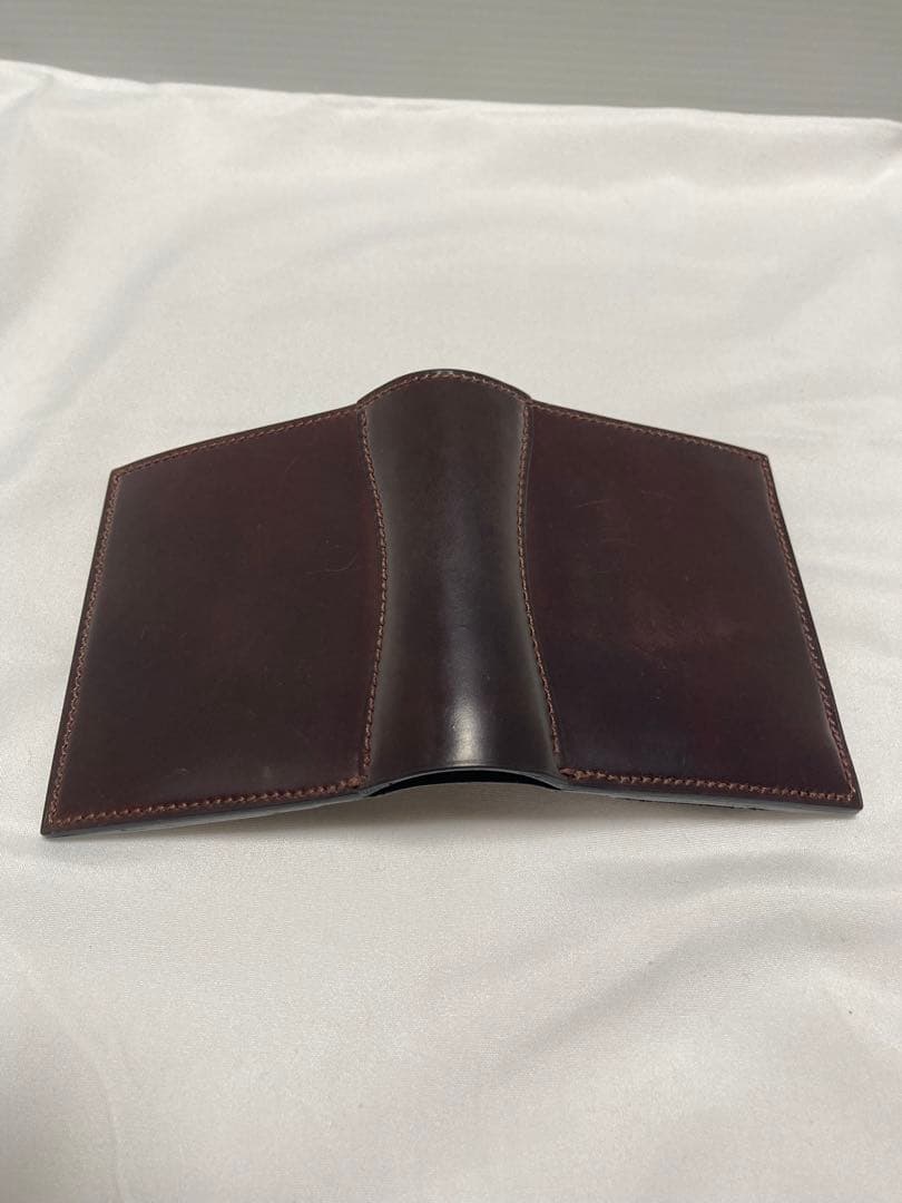 万双 ダブルホーウィン センターカバー二つ折り財布 Horween ブラウン