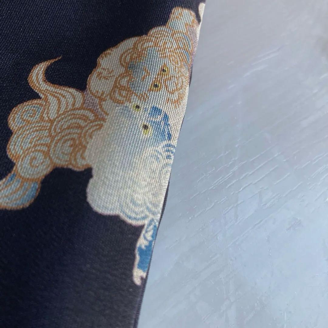 アンティーク名古屋帯　唐獅子　刺繍と染め　正絹　上質　大正ロマン　N3-26