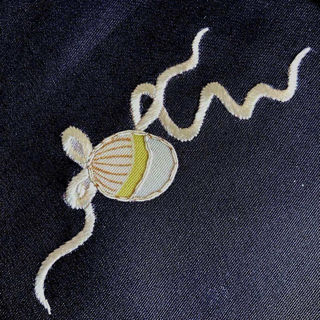 アンティーク名古屋帯　唐獅子　刺繍と染め　正絹　上質　大正ロマン　N3-26