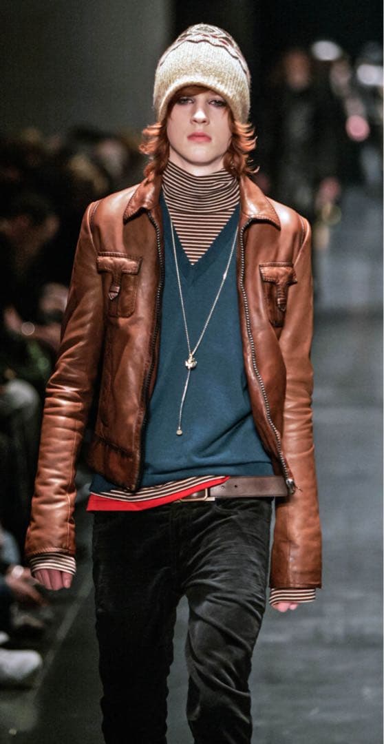 極美品05AW DiorHommeボーダータートルネック M エディスリマン