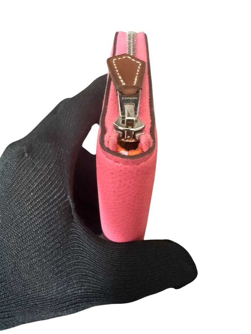 美品　エルメス アザップ シルクイン コンパクト　C刻印 ローズアザレ