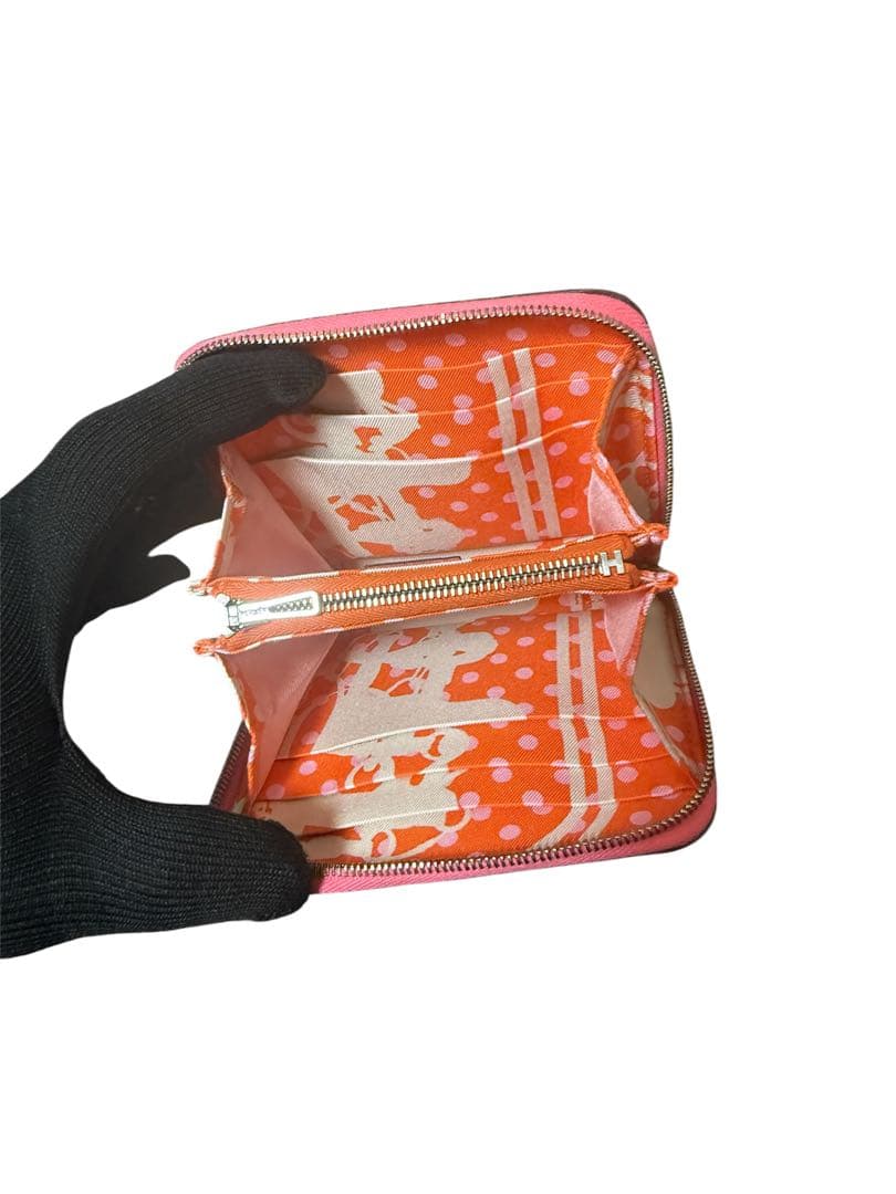 美品　エルメス アザップ シルクイン コンパクト　C刻印 ローズアザレ