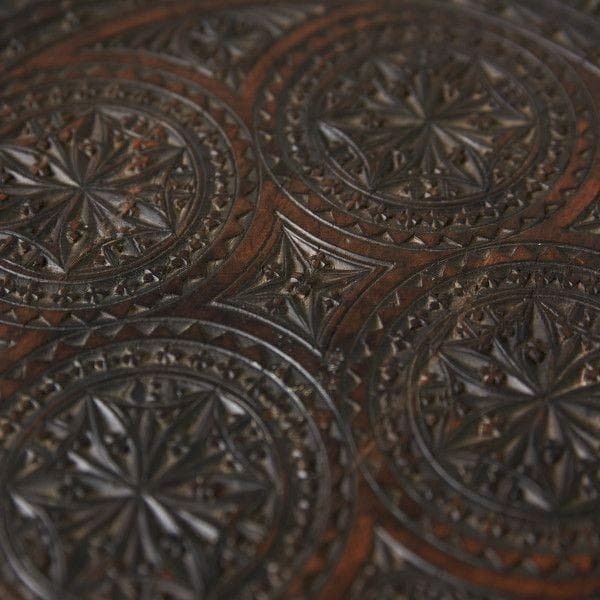 83038★イギリス アンティーク サイドテーブル 木彫刻 ローテーブル