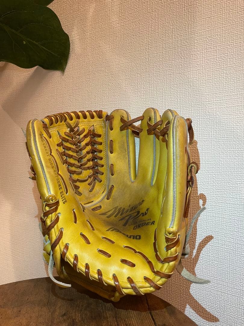 Mizuno 硬式野球グローブ プロモデル イエロー